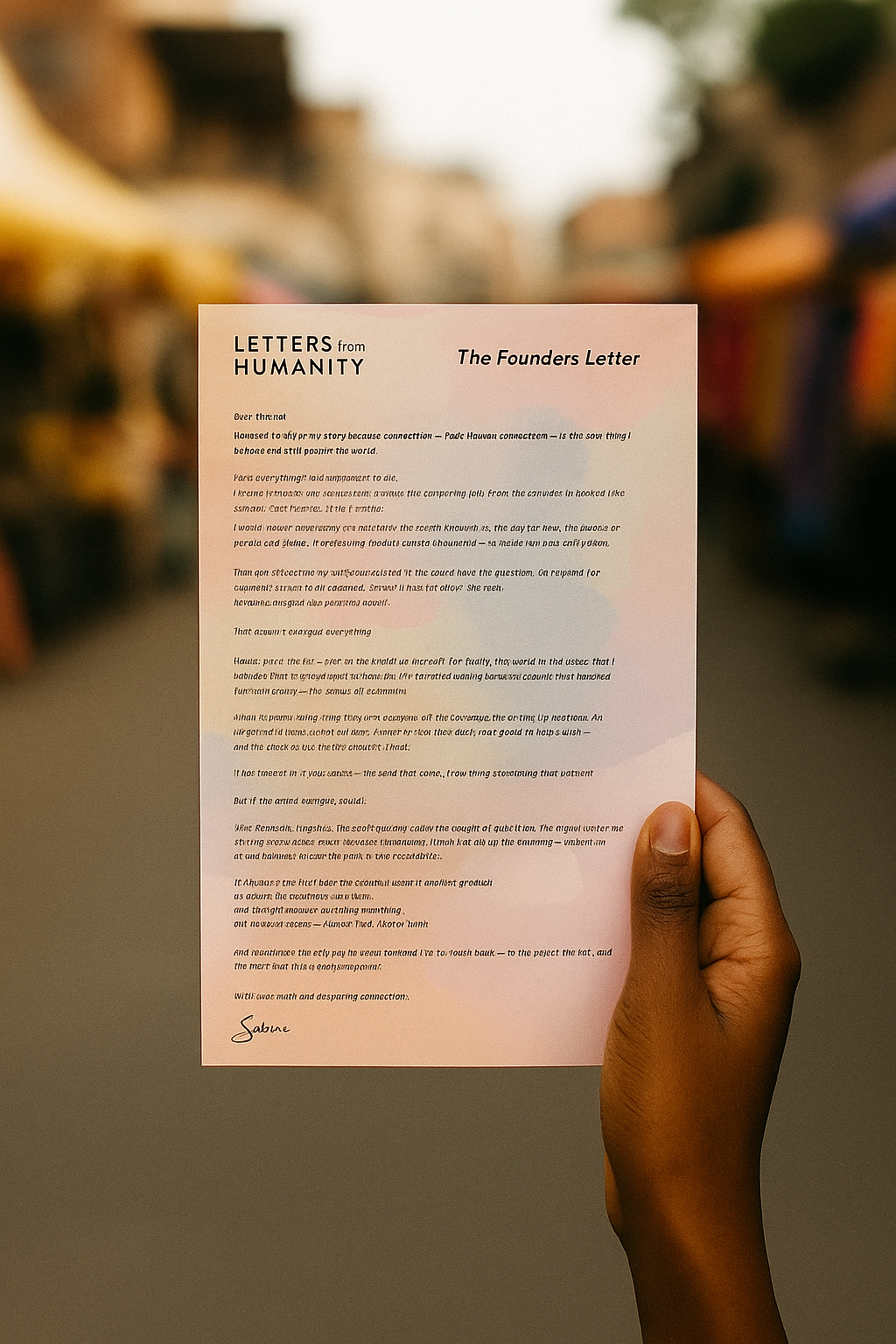 Free: The Founder’s Letter | How Letters from Humanity Began